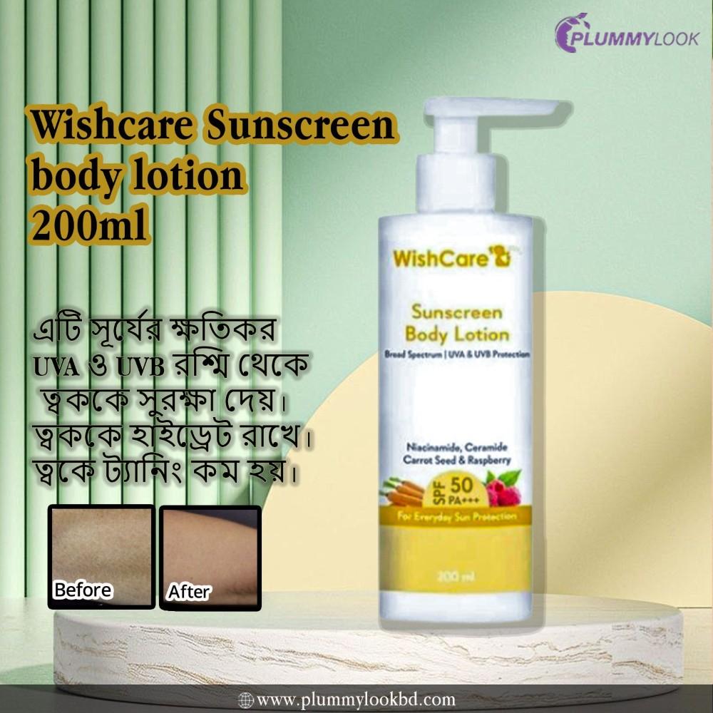 Wishcare SPF 50 Sunscreen Body Lotion PA+++   200ml