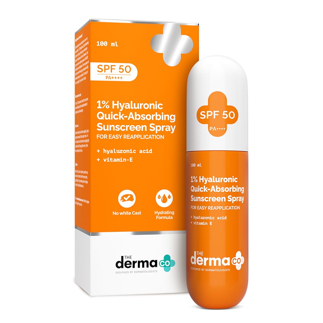 The Derma Co 1% Hyaluronic Quick-Absorbing Sunscreen Spray 100ml