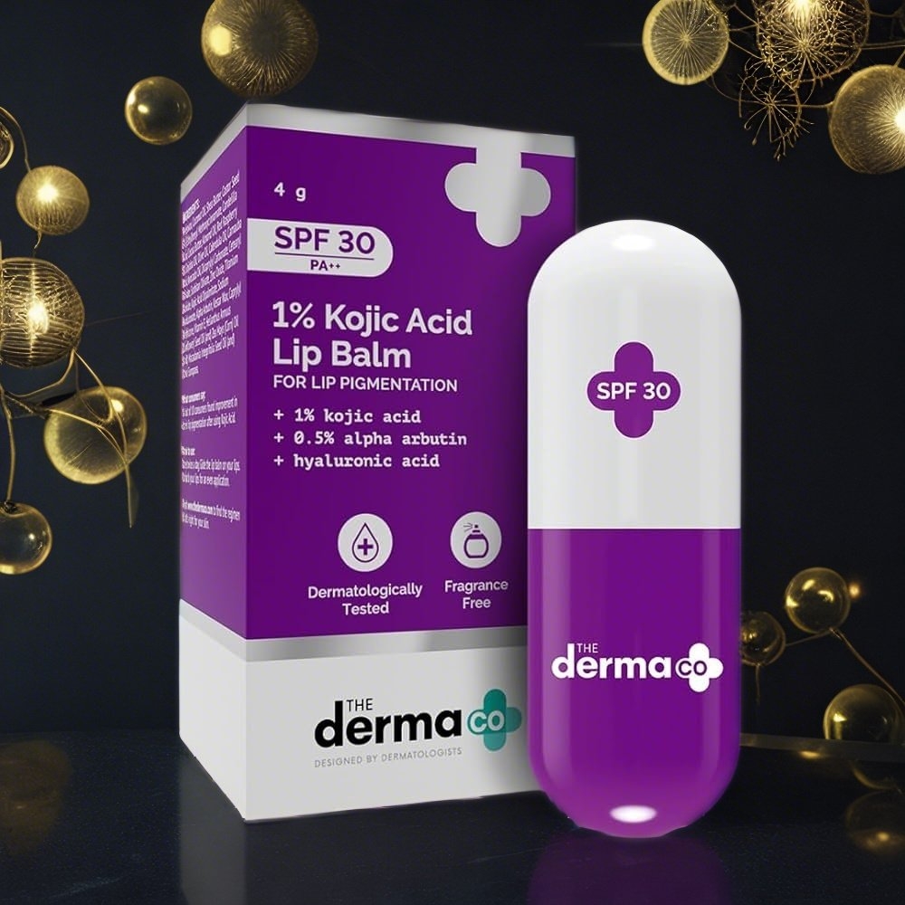 The Derma Co 1% Kojic Acid Lip Balm With Alpha Arbutin & Hyaluronic Acid   4g