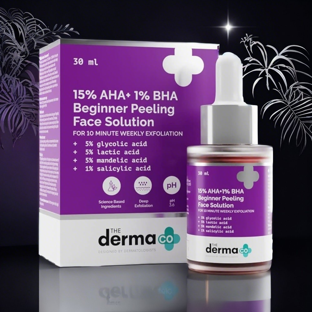 The Derma Co 15% AHA+1% BHA Beginner Face Peeling Solution – 30ml