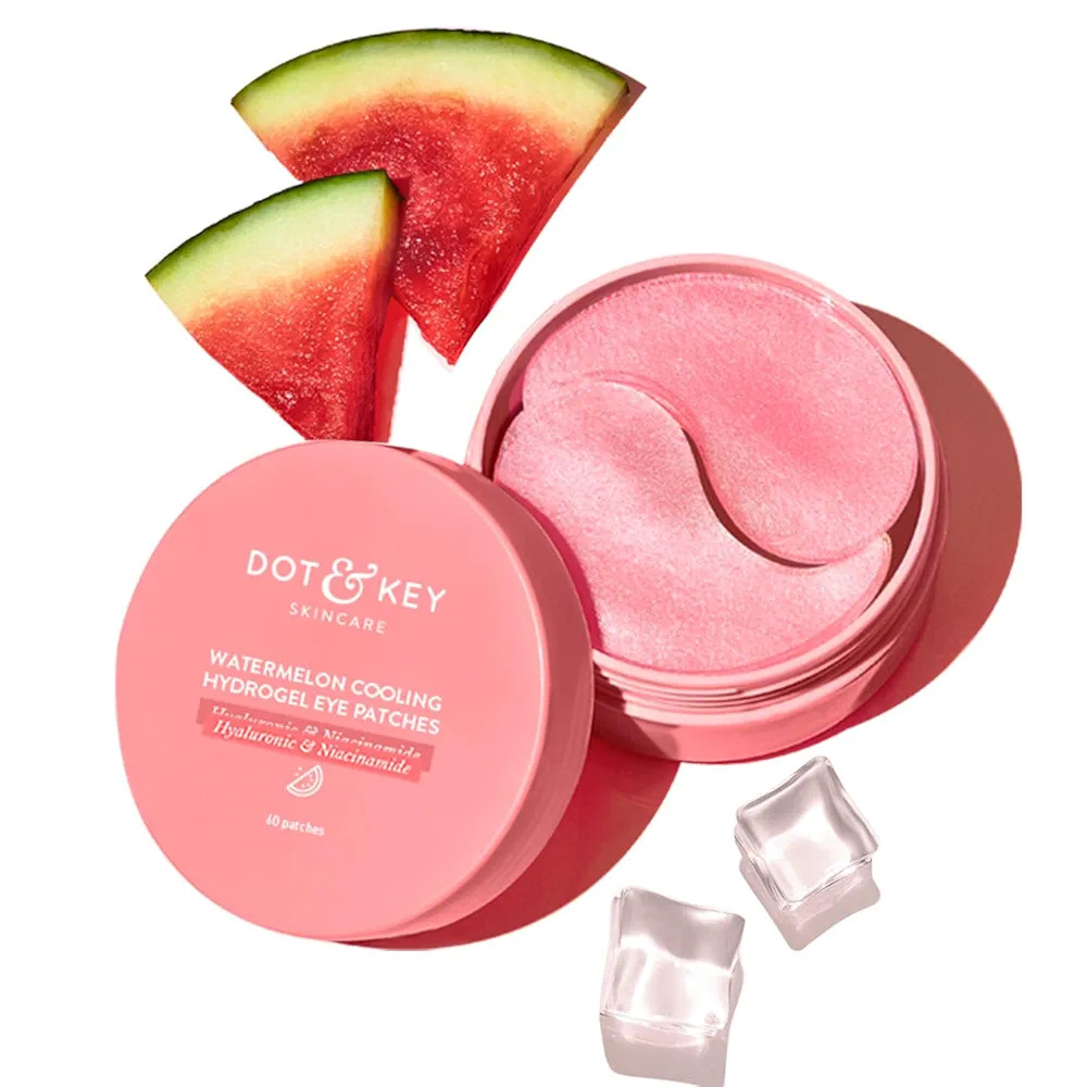 Dot & Key Watermelon Cooling Hydrogel Under Eye Patches for Dark Circles & Puffiness Reduction 60Patches