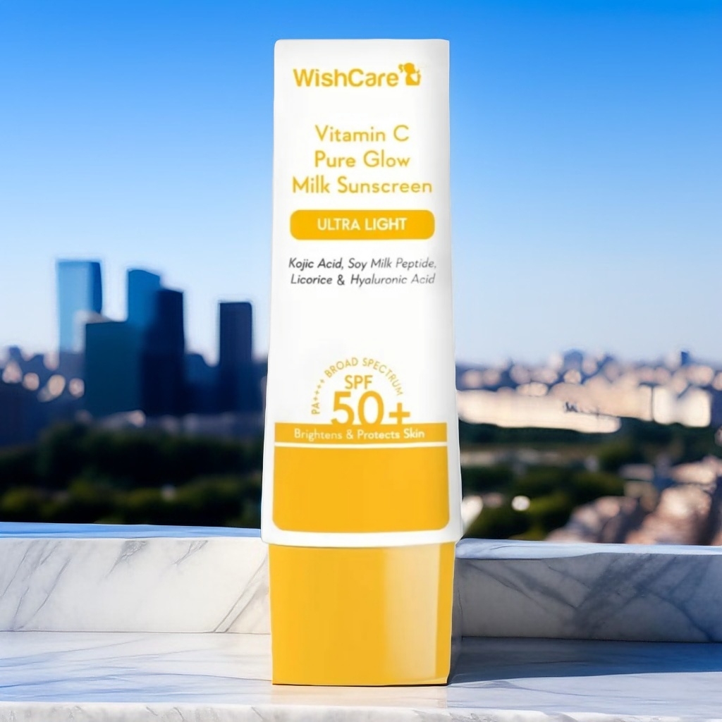 Wishcare Vitamin C Pure Glow Milk Sunscreen | SPF 50 PA++++ 50gm