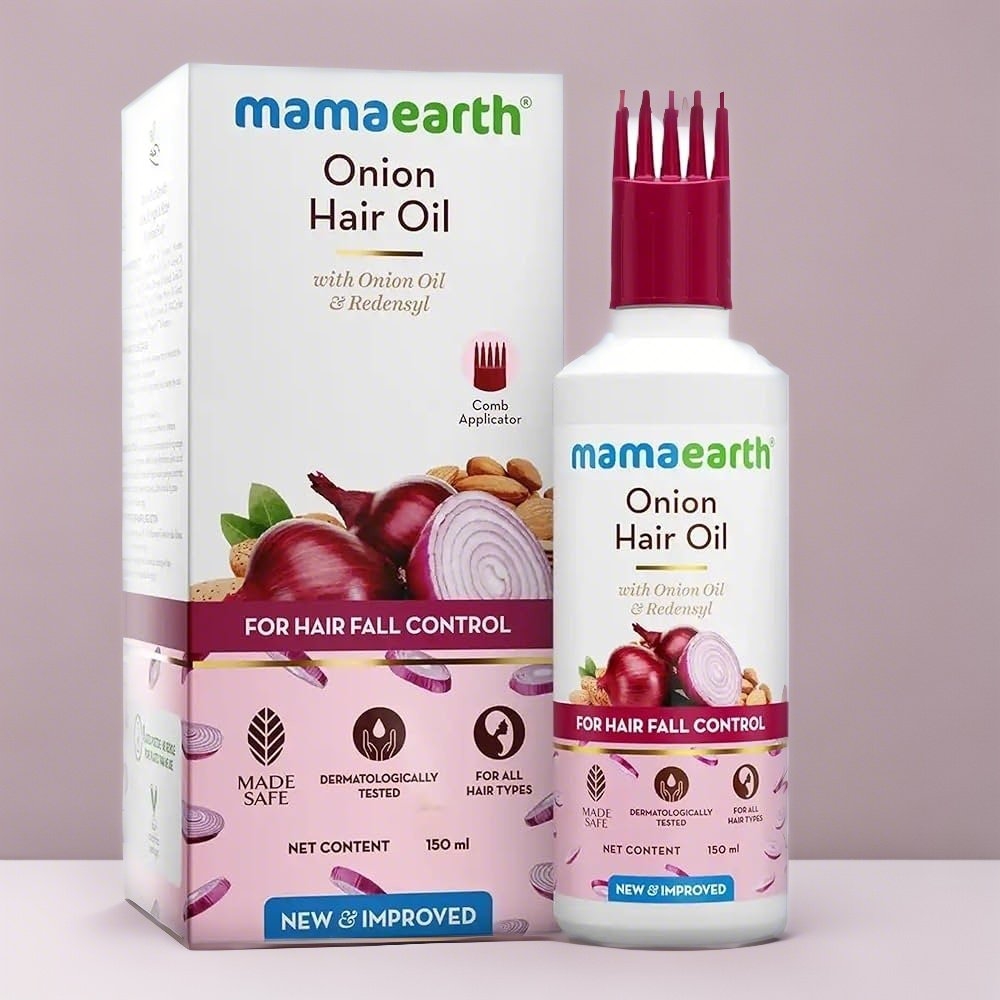 Mamaearth Onion Hair Oil  For Hair Fall Control  150ml