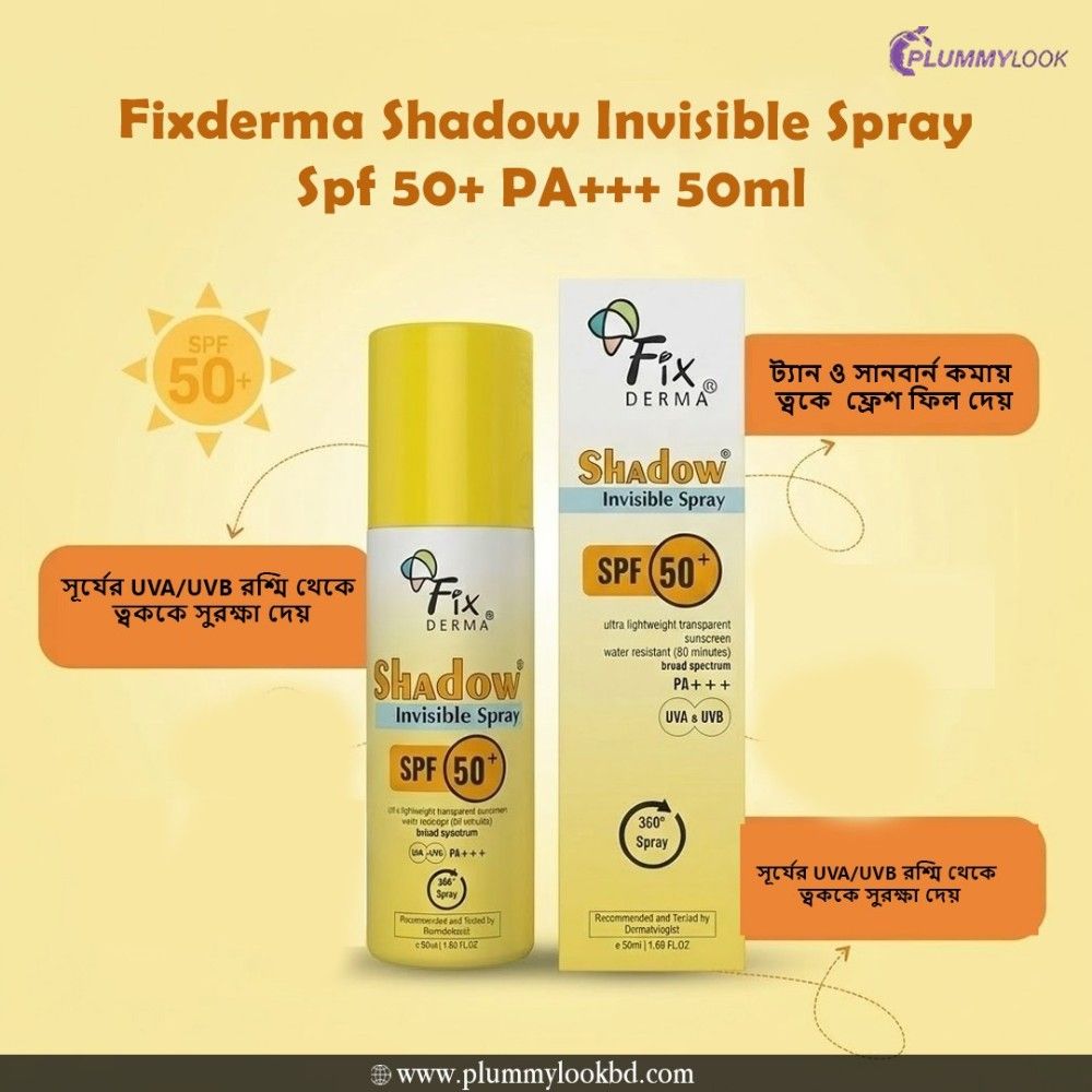 Fixderma Shadow Invisible Spray Spf 50+ PA+++ 50ml