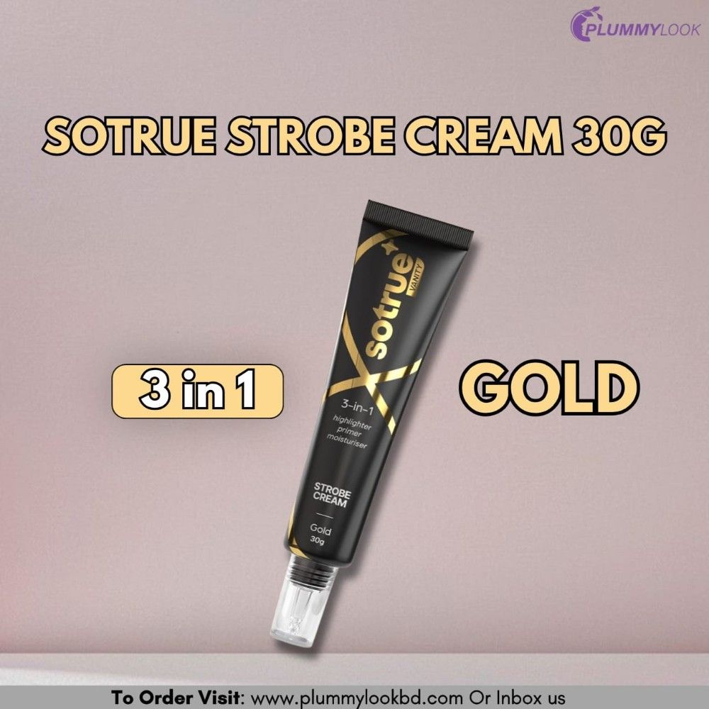 Sotrue 3 in 1 Strobe Cream, Highlighter-Primer-Moisturiser 30gm (Gold)