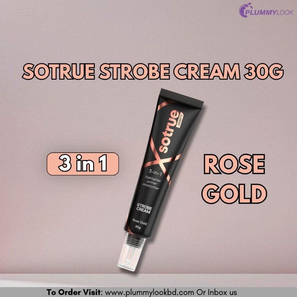 Sotrue 3 in 1 Strobe Cream, Highlighter-Primer-Moisturiser 30gm (Rose Gold)