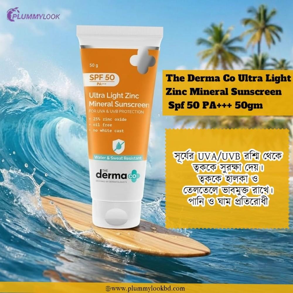 The Derma Co Ultra Light Zinc Mineral Sunscreen Spf 50 PA+++ 50gm