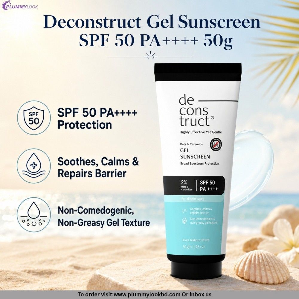 Deconstruct Oats & Ceramide Gel Sunscreen Spf 50 PA++++ 50gm